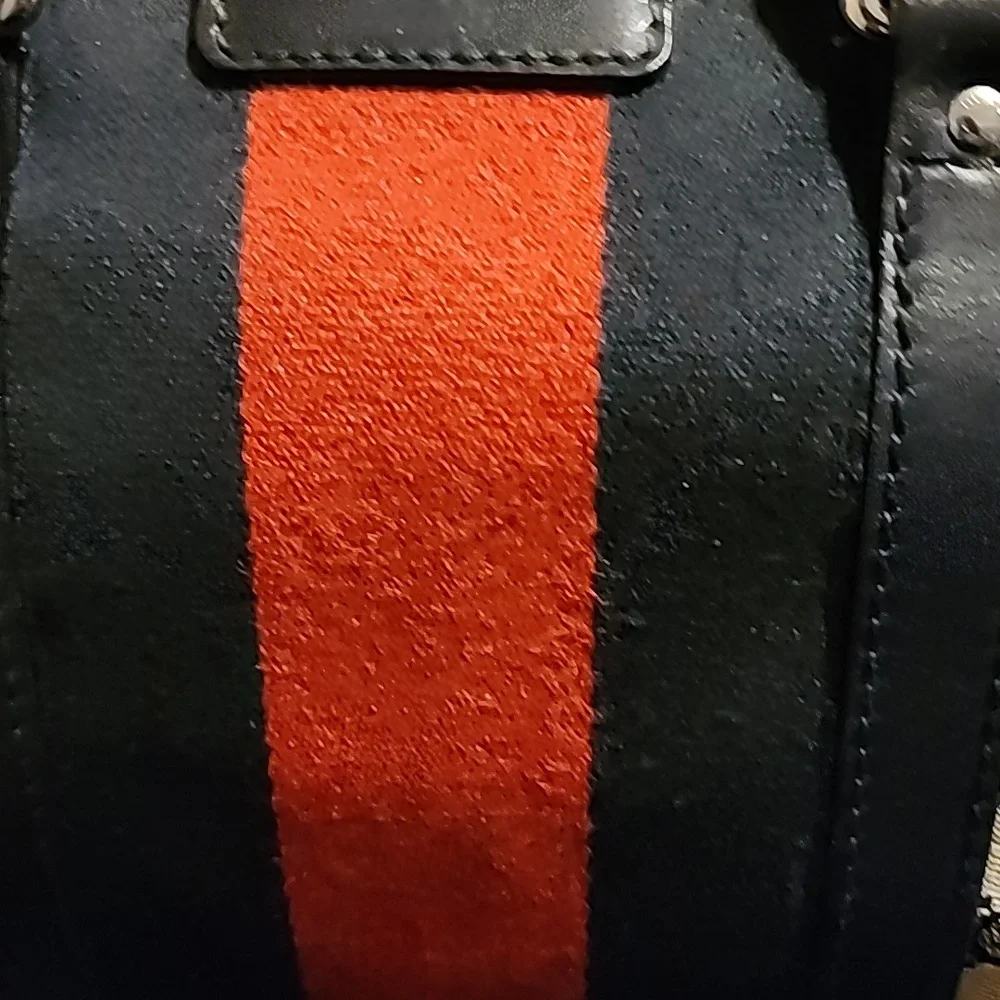 Gucci Blue and Red Stripe Monogram Bag - Picture 6 of 16
